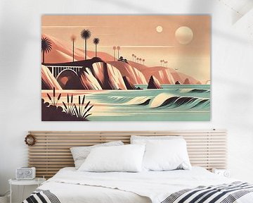 Vintage California, Coastline Poster