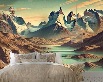 Vintage Chile, Torres del Paine Poster by Chromatic Fusion Studio