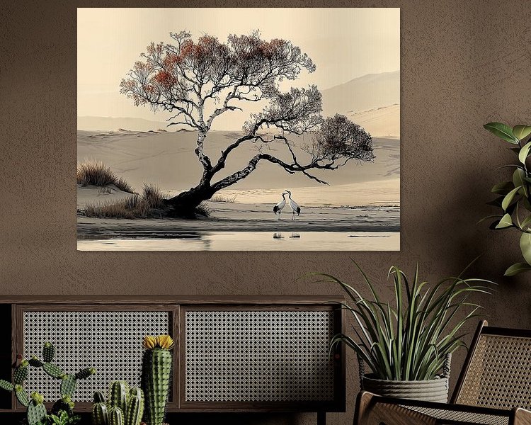 Voorbeeld van het werk in een kamer