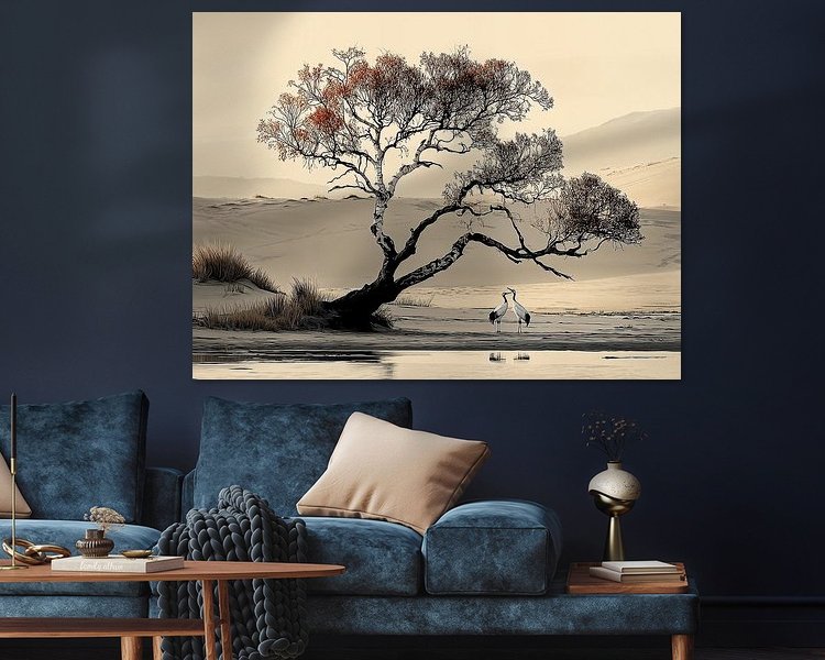 Voorbeeld van het werk in een kamer