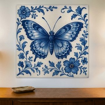 Delft blue Tile Butterfly
