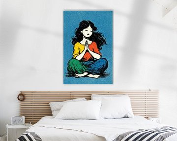 Femme Méditation | Femme Méditation en couleur sur OMG Art