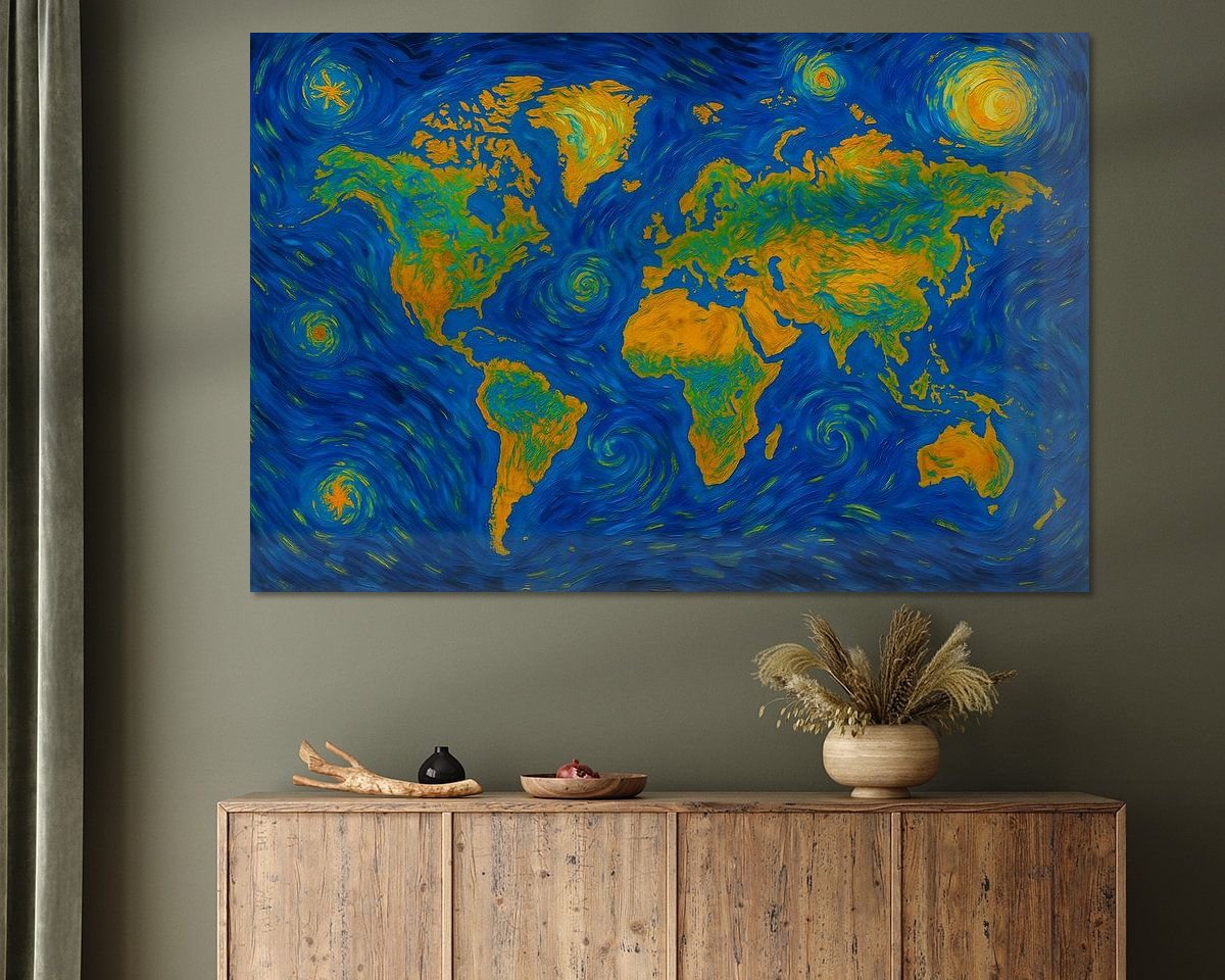 Voorbeeld van het werk in een kamer