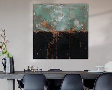 Abstract industrial painting: Mixed media texture art