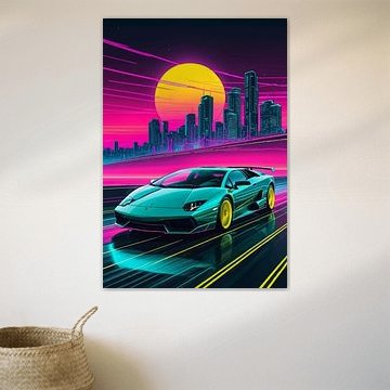 Lamborghini Murciélago – Synthwave Neon