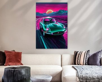 Jaguar E-Type Series 1 - Synthwave Neon sur MIROKKU