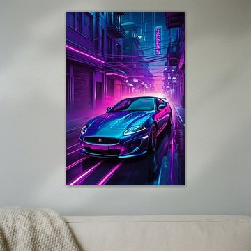 Jaguar XKR-S – Synthwave Neon