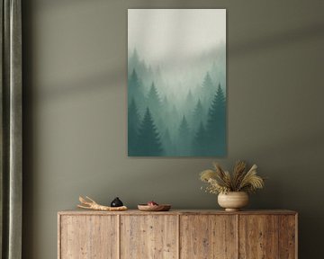 Forêt de pins brumeux sur Adi Wibowo
