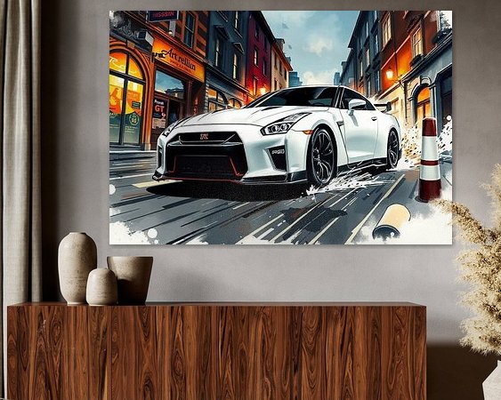 Voorbeeld van het werk in een kamer