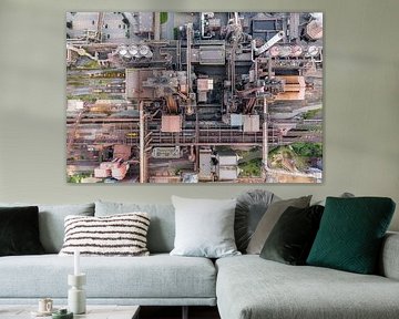Rail lines and smokestacks at Thyssenkrupp steelworks Duisburg by Jeroen Kleiberg