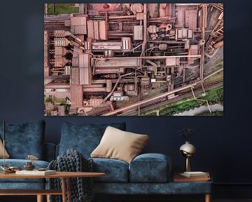 Evening panorama of Thyssenkrupp steelworks and the Rhine in Duisburg by Jeroen Kleiberg