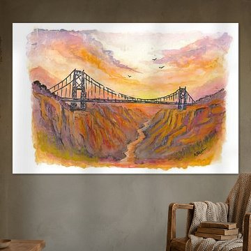 Sonnenbeschienene Majestät über der Royal Gorge Bridge in Colorado