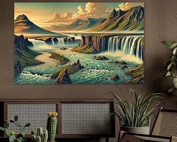 Vintage Island, Landschaft Poster