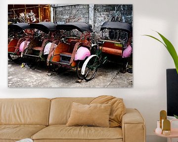 The sleeping becaks of an Indonesian alleyway by Frank Photos