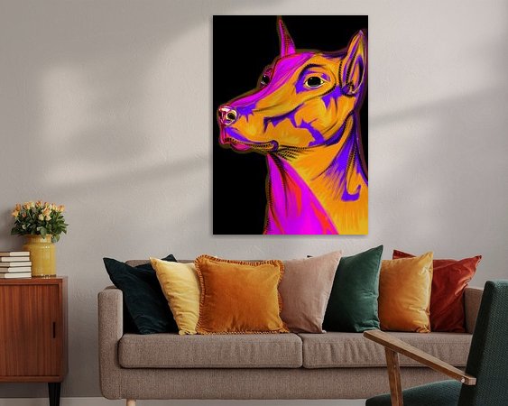 Voorbeeld van het werk in een kamer