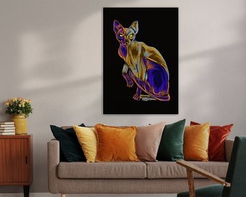 stylized color sphynx cat by Salma Mutiara