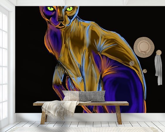 Voorbeeld van het werk in een kamer