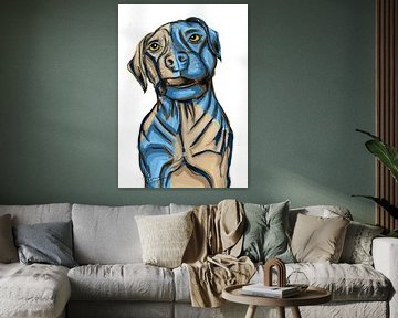 stylized color dog potrait by Salma Mutiara