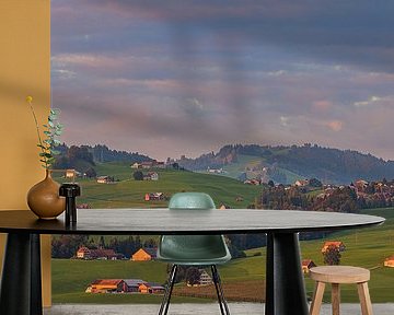 Appenzeller landschap bij zonsondergang