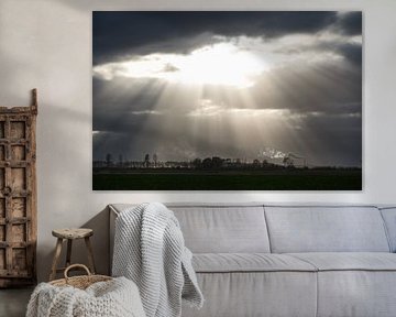 Zonnestralen boven Noord-Beveland