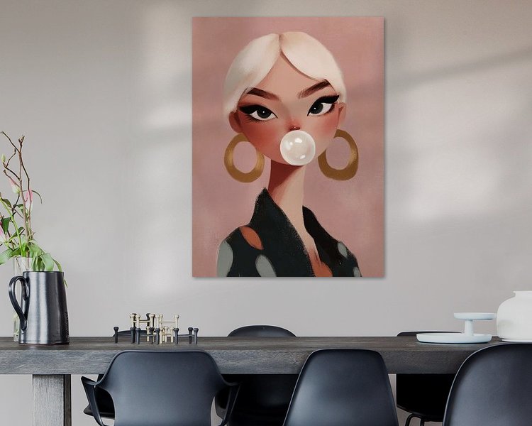 Voorbeeld van het werk in een kamer