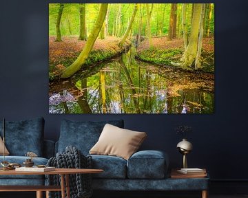 Herbstlicher Sonnenuntergang im Wald auf der Veluwe von Sjoerd van der Wal Fotografie