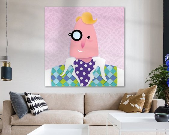 Voorbeeld van het werk in een kamer