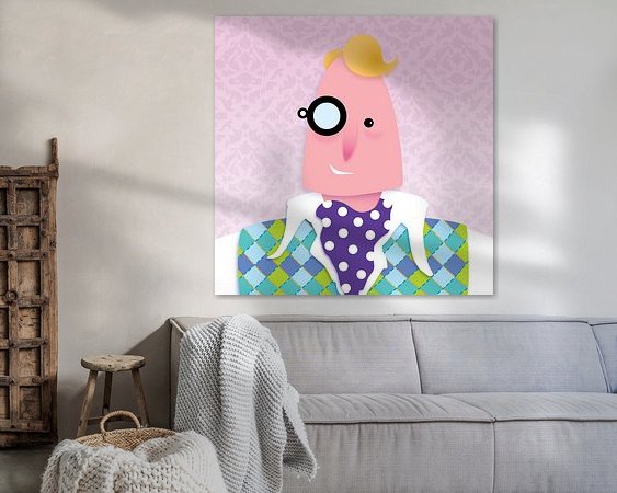 Voorbeeld van het werk in een kamer