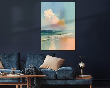 Abstrakter Strand bei Sonnenuntergang