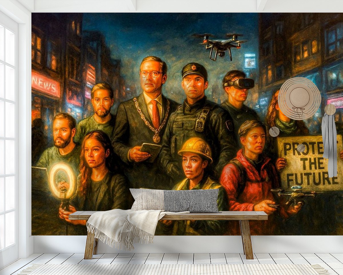 Voorbeeld van het werk in een kamer