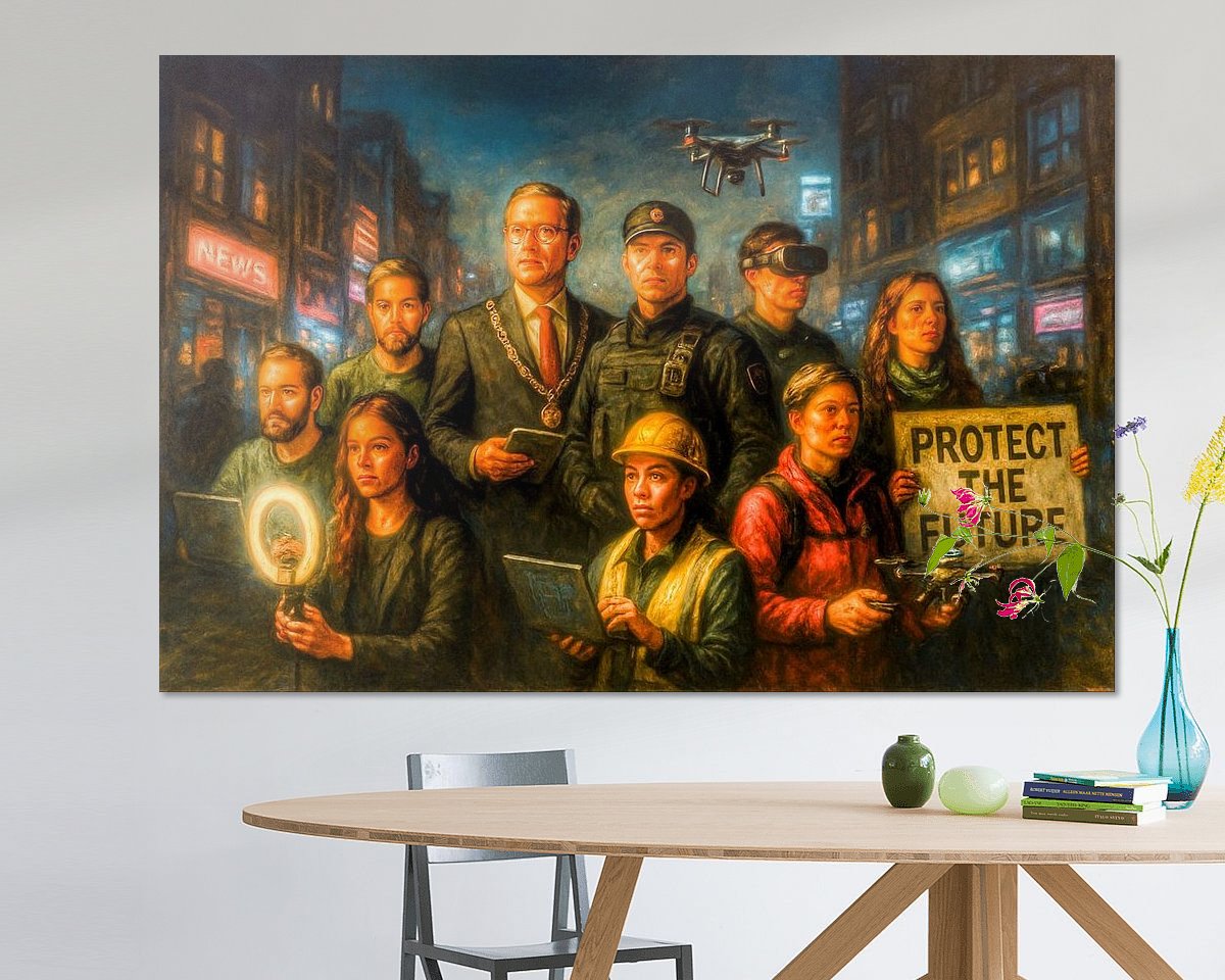 Voorbeeld van het werk in een kamer