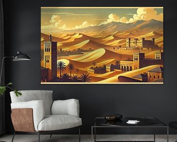 Vintage Marokko, Wüste und Kasbahs Poster