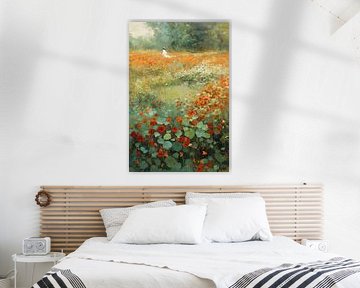 Dame in Nasturtium Tuin no.5 van Studio BB