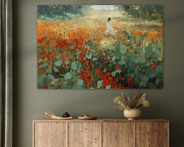 Dame in Nasturtium Tuin no.6 van Studio BB