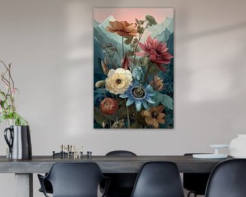 Fleurs de montagne au coucher du soleil n° 3