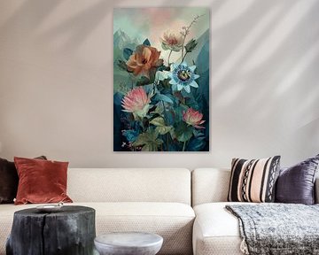 Fleurs de montagne au coucher du soleil n° 5