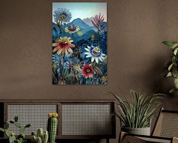 Fleurs de montagne au coucher du soleil n° 17