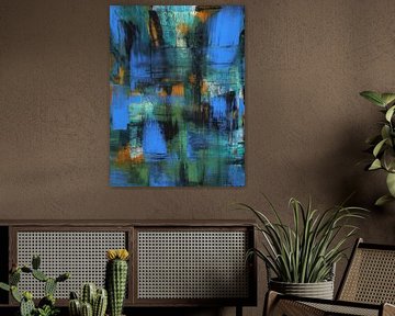 Abstract acrylic painting by Mario Hoesel