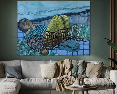 Voorbeeld van het werk in een kamer