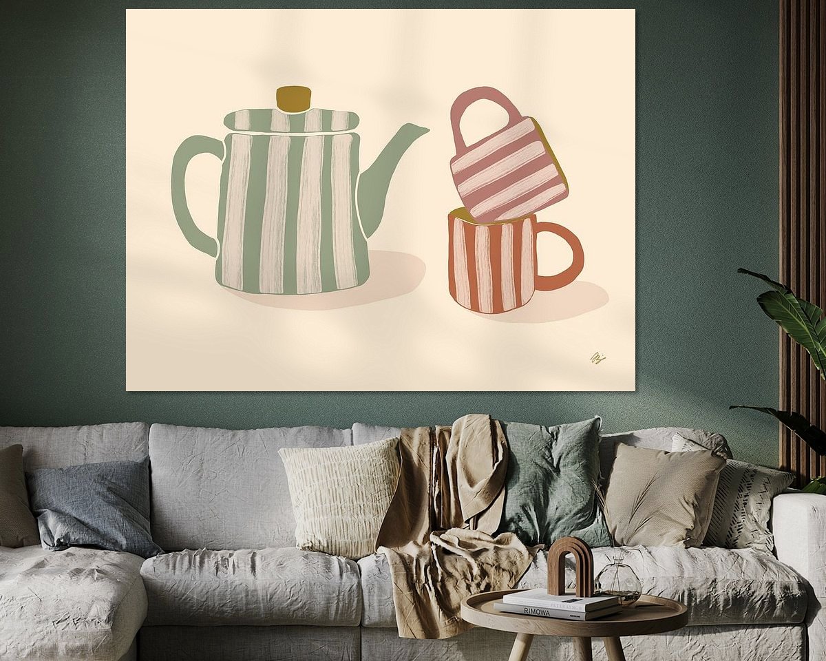 Voorbeeld van het werk in een kamer