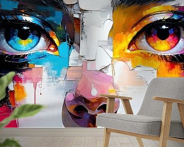 Augen eines Kindes als imaginäre Komposition