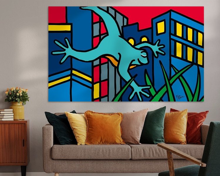 Voorbeeld van het werk in een kamer