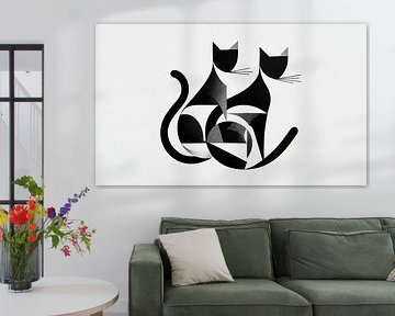 Geometric Cat Duo
