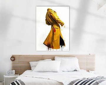 Leren jas tussen aanwezigheid en ontbinding - De gele leren jas als tijdloos symbool van herinnering, vergankelijkheid en stille elegantie in de beweging van het onzichtbare van AidasignArt