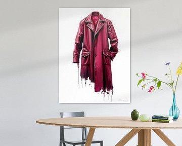Abstractie van een roze leren jas - tussen aanwezigheid en ontbinding: een tijdloos modesymbool van identiteit, herinnering en stille transformatie in de ruimte van het onzichtbare van AidasignArt