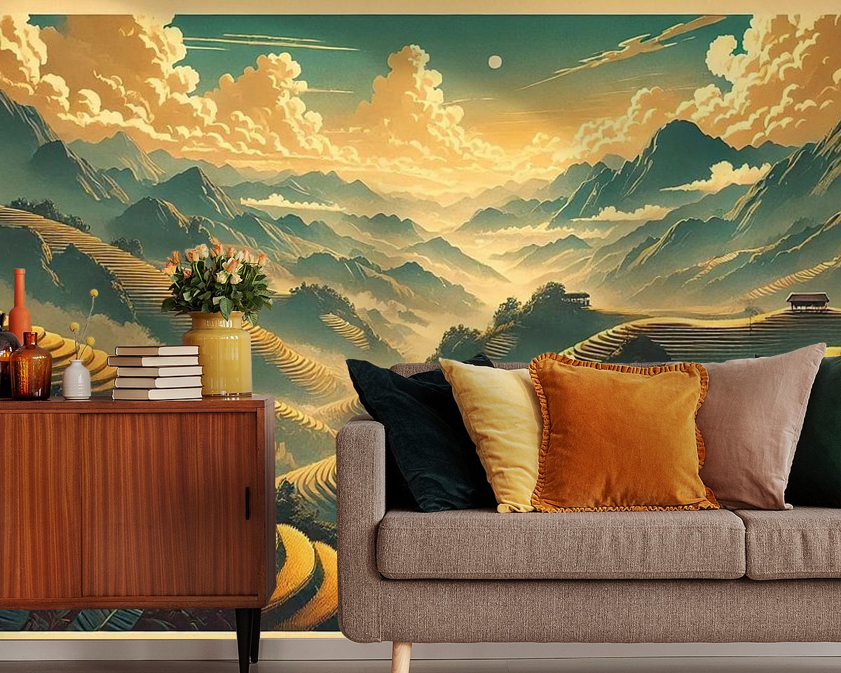 Voorbeeld van het werk in een kamer