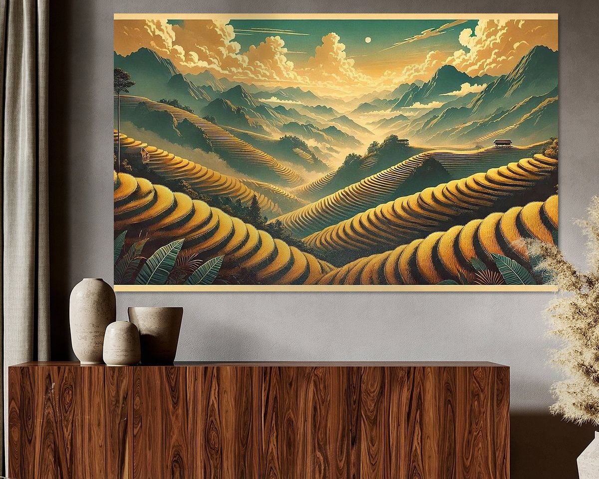 Voorbeeld van het werk in een kamer