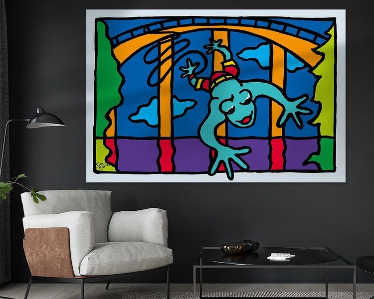 Voorbeeld van het werk in een kamer