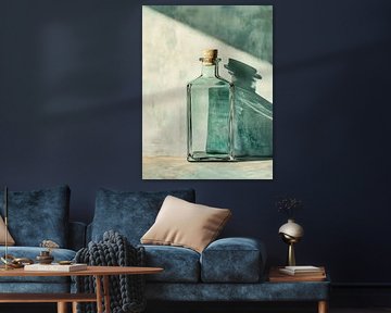 Verre bouteille carré à la lumière de l'après-midi