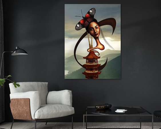 Voorbeeld van het werk in een kamer